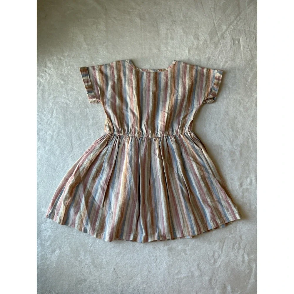 Carter's Striped Linen Dress Size 6 Sundress‎ Knee Length Pullover